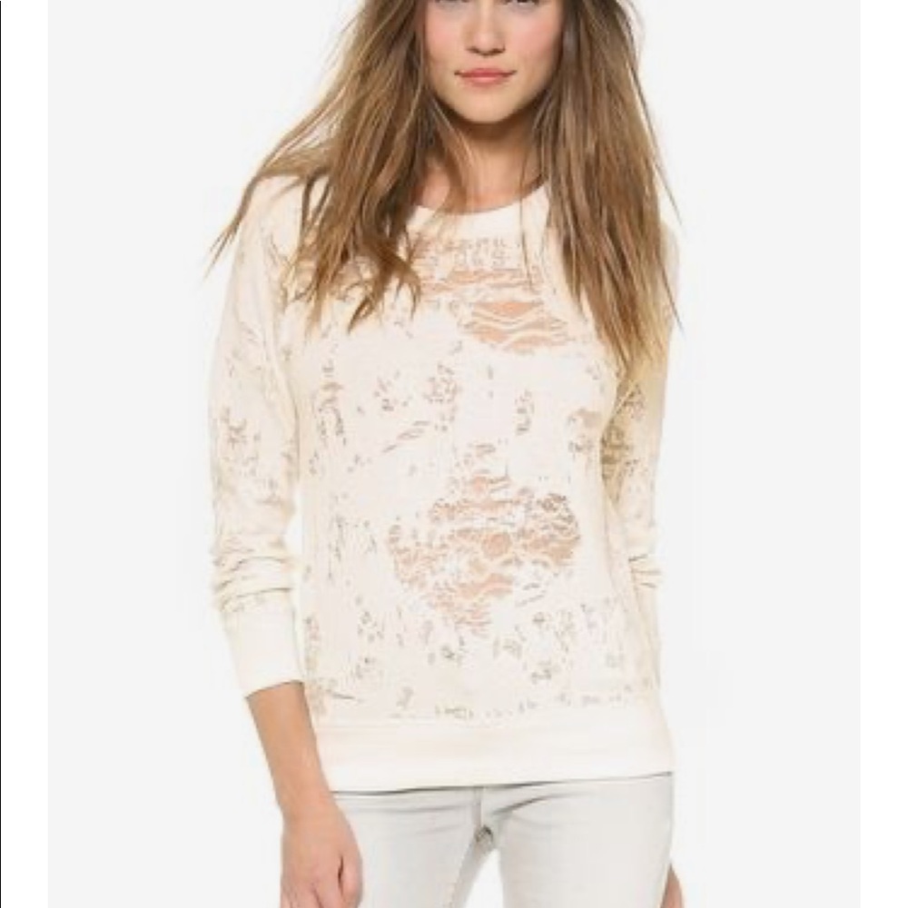 Iro Jeans Nona Distressed Sweatshirt Size S